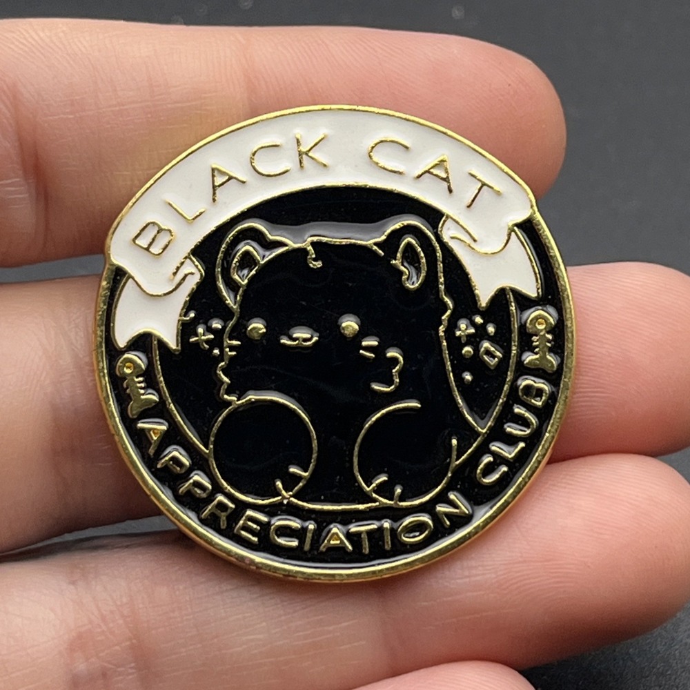 Black Cat Appreciation Club Lapel Hat Pin